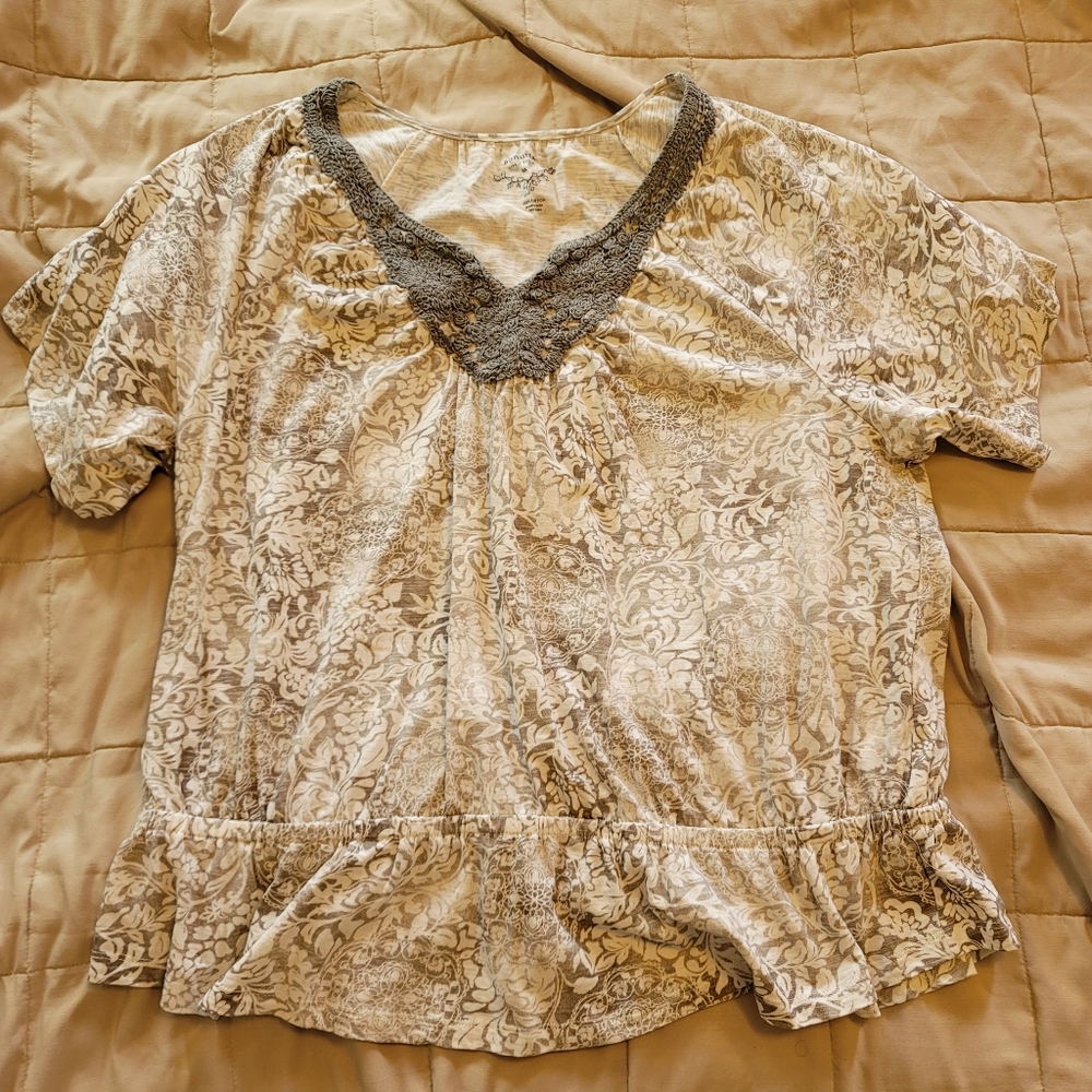Sonoma y2k Style Crochet Collar Shirt